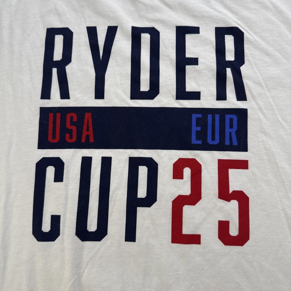 Nike Tee  2025 Ryder Cup T Shirt Mens XL White L/S Bethpage Black Golf PGA